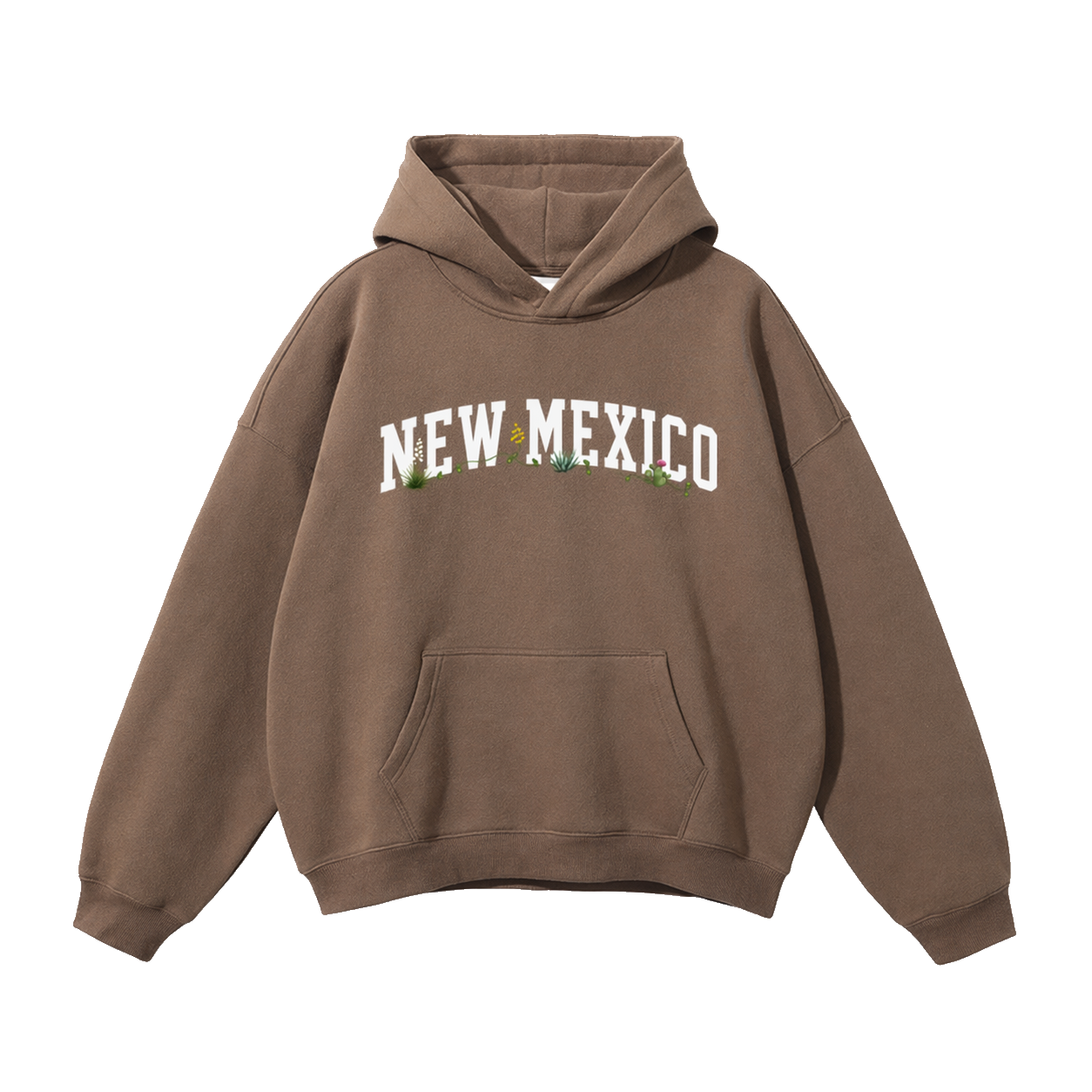 Collection 10 New Mexico Oversize Fleeced Hoodie - Brown front