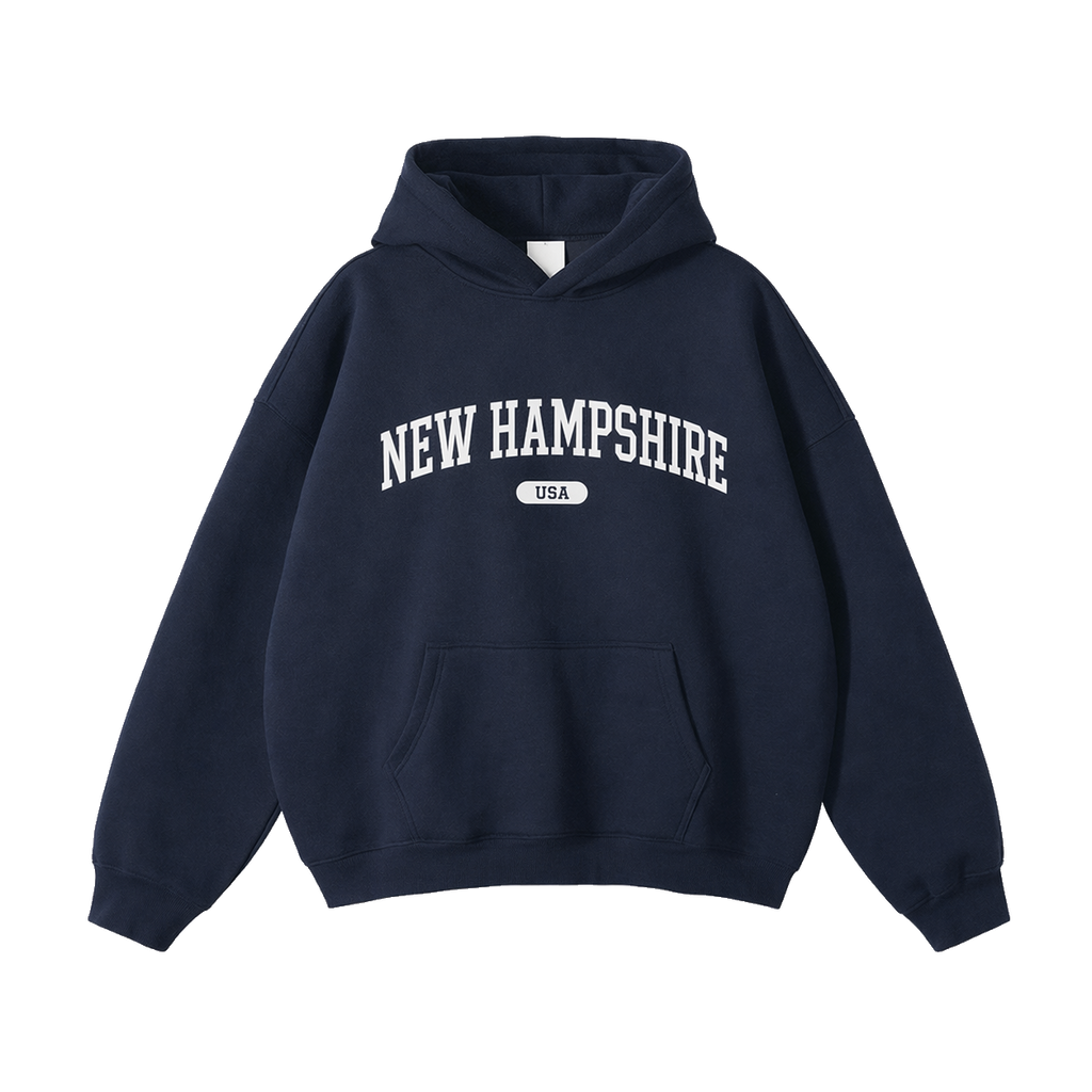 Collection 4 New Hampshire Oversize Fleeced Hoodie - Navy Blue front