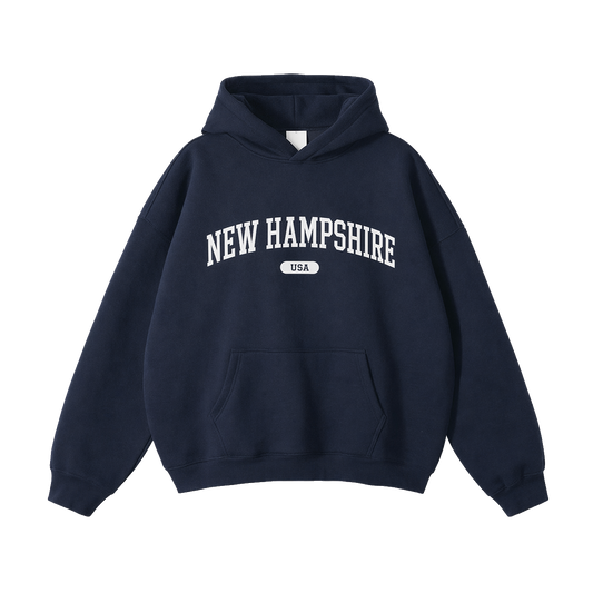 Collection 4 New Hampshire Oversize Fleeced Hoodie - Navy Blue front