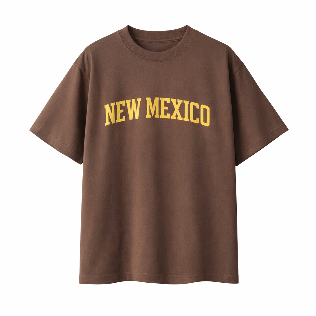 Collection 1 New Mexico Essential Cotton T-Shirt - Coffee front