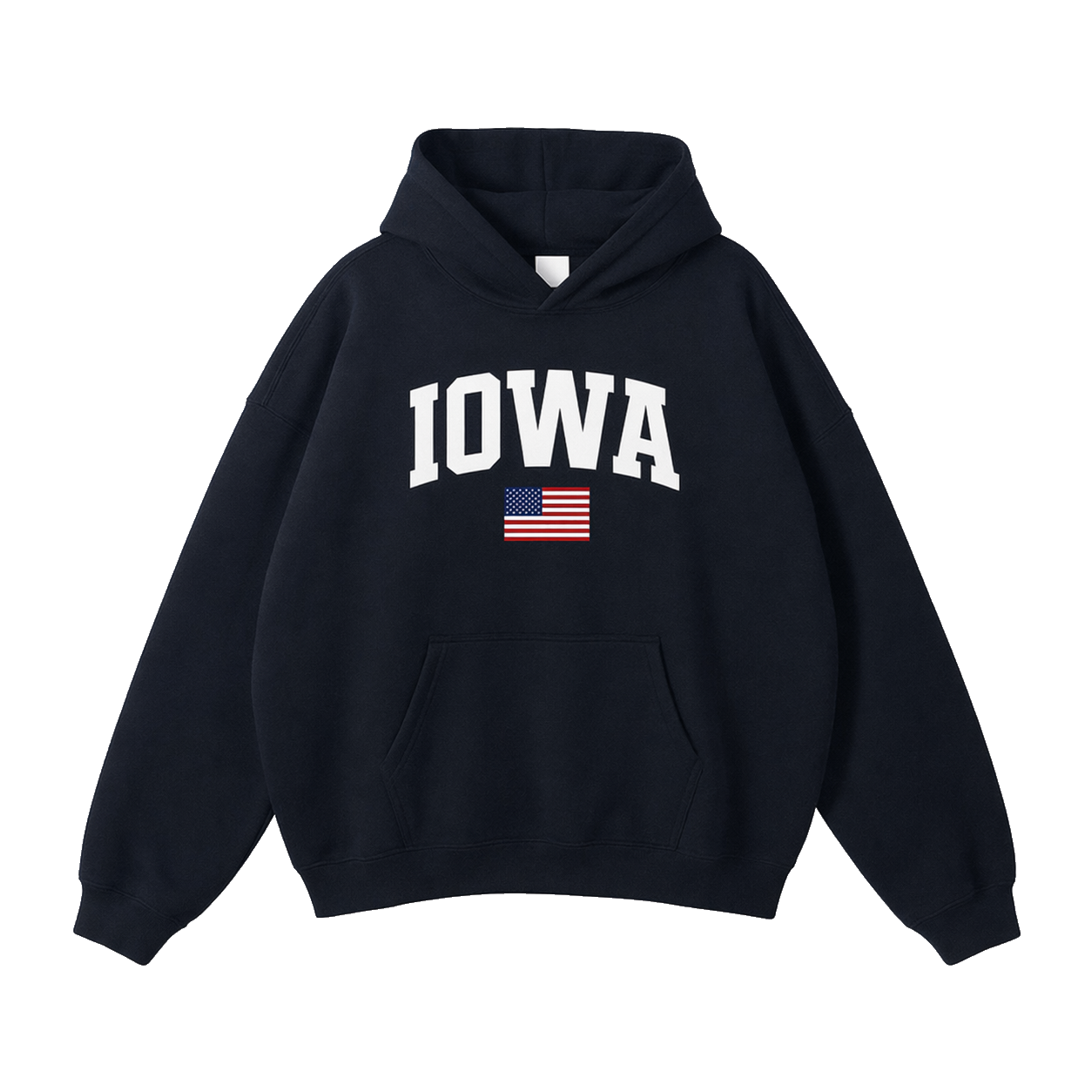 Collection 2 Iowa Oversize Fleeced Hoodie - Black front