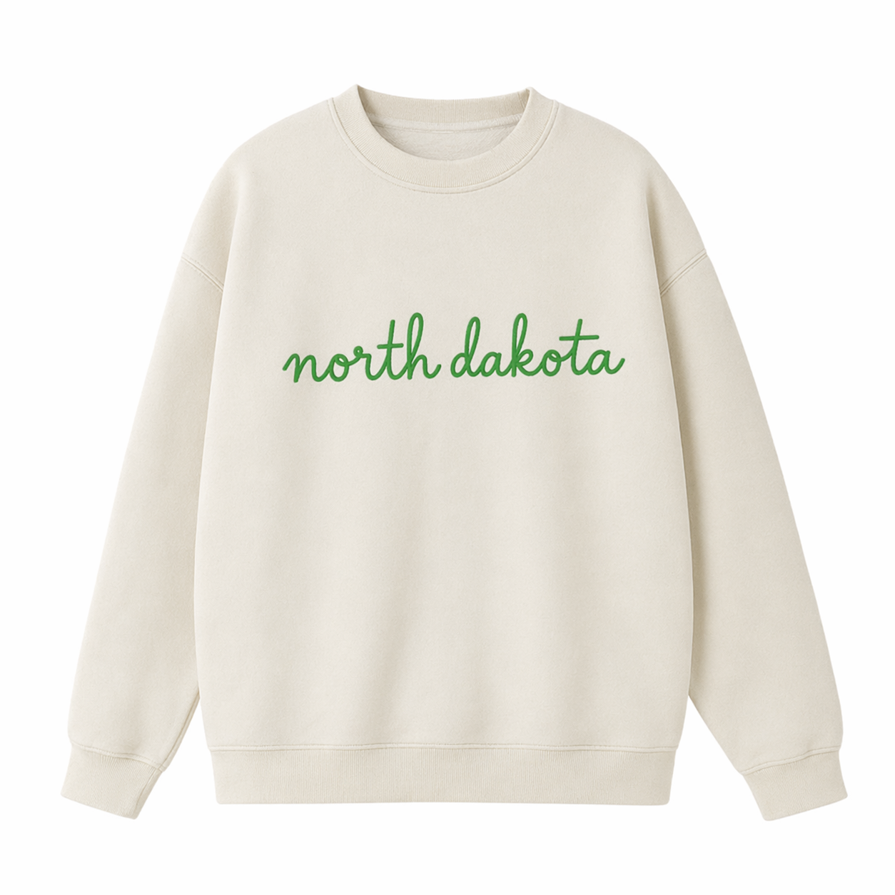 Collection 3 North Dakota Essential Heavyweight Crewneck Sweatshirt - Cream front
