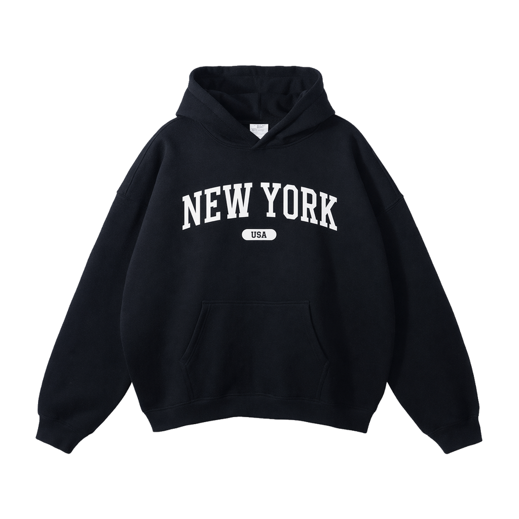 Collection 4 New York Oversize Fleeced Hoodie - Black front