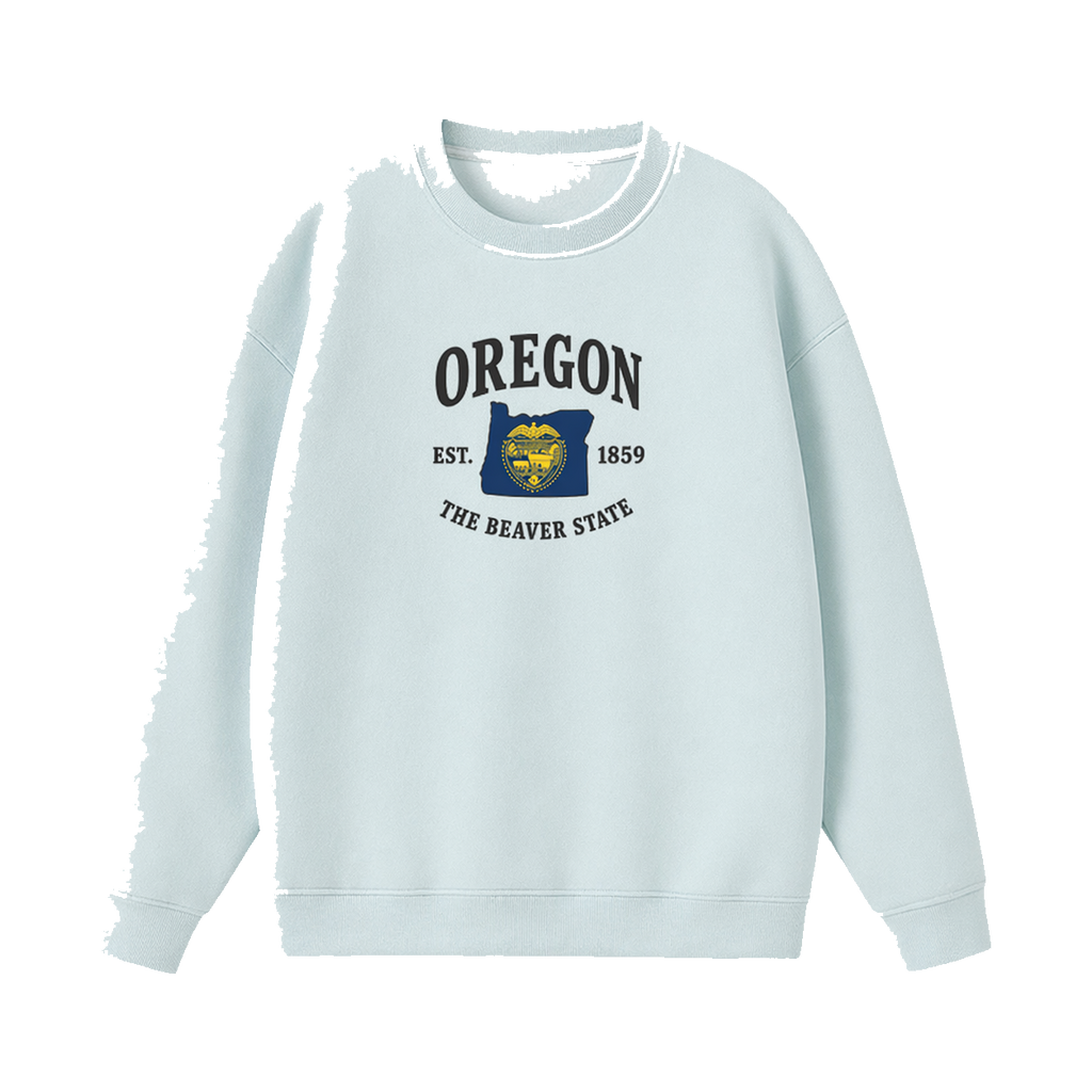 Collection 8 Oregon Essential Heavyweight Crewneck Sweatshirt - Water Blue front