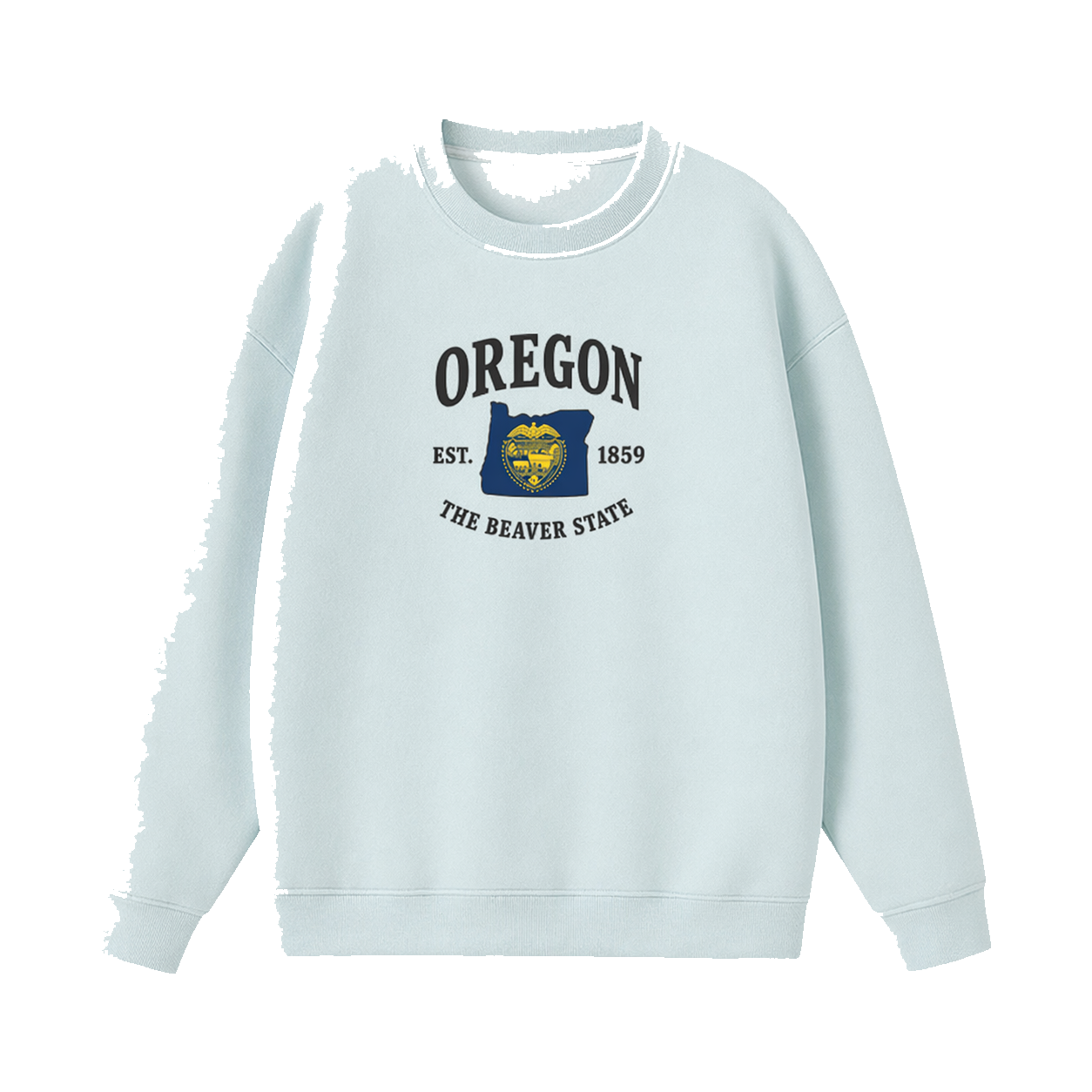 Collection 8 Oregon Essential Heavyweight Crewneck Sweatshirt - Water Blue front
