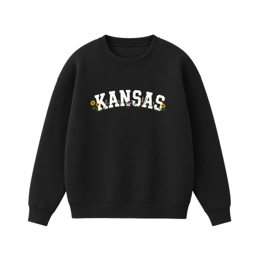 Collection 10 Kansas Essential Heavyweight Crewneck Sweatshirt - Black front
