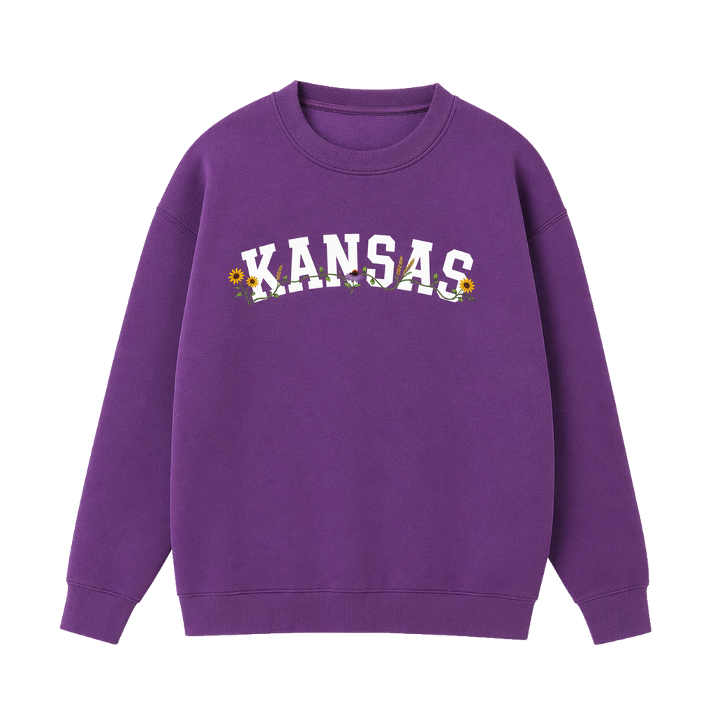 Collection 10 Kansas Essential Heavyweight Crewneck Sweatshirt - Purple front