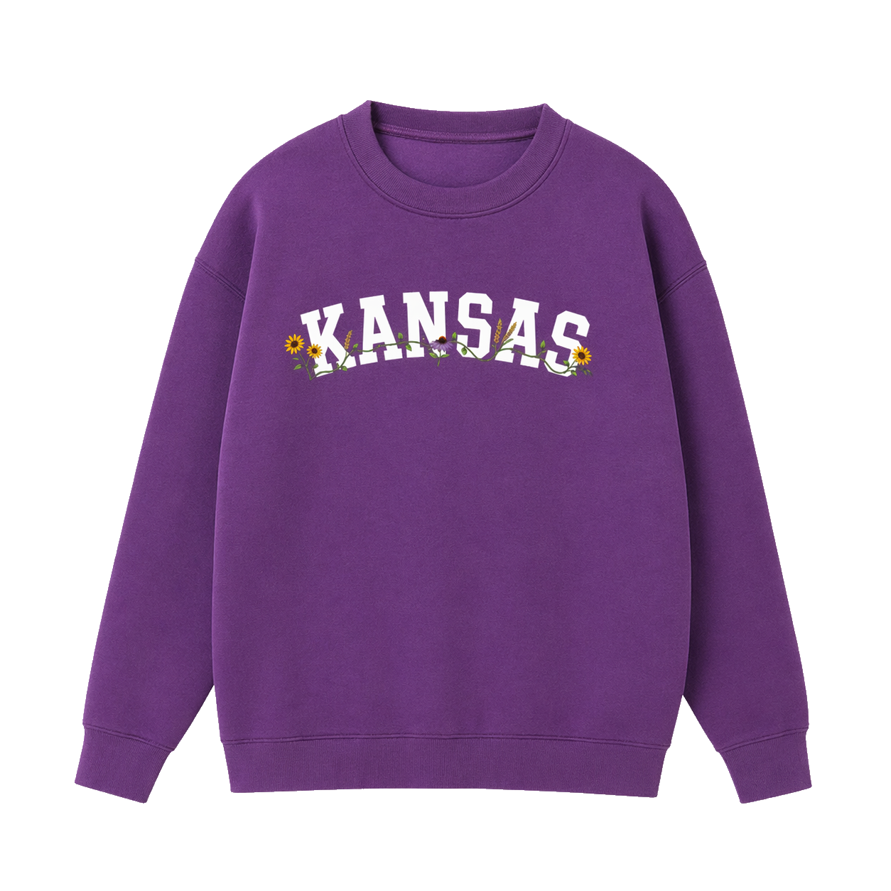 Collection 10 Kansas Essential Heavyweight Crewneck Sweatshirt - Purple front