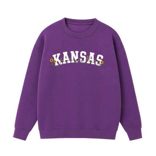 Collection 10 Kansas Essential Heavyweight Crewneck Sweatshirt - Purple front