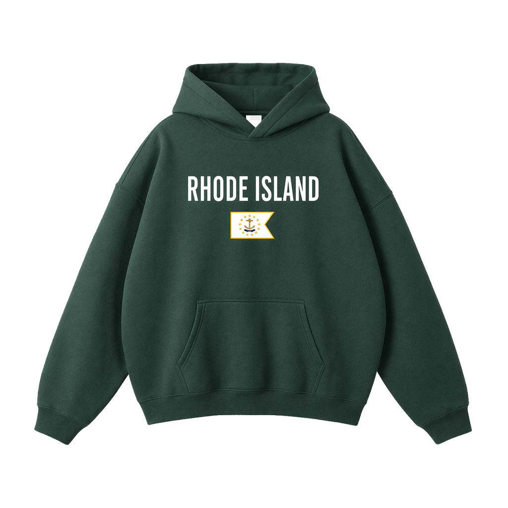 Collection 7 Rhode Island Oversize Fleeced Hoodie - Eden Green front