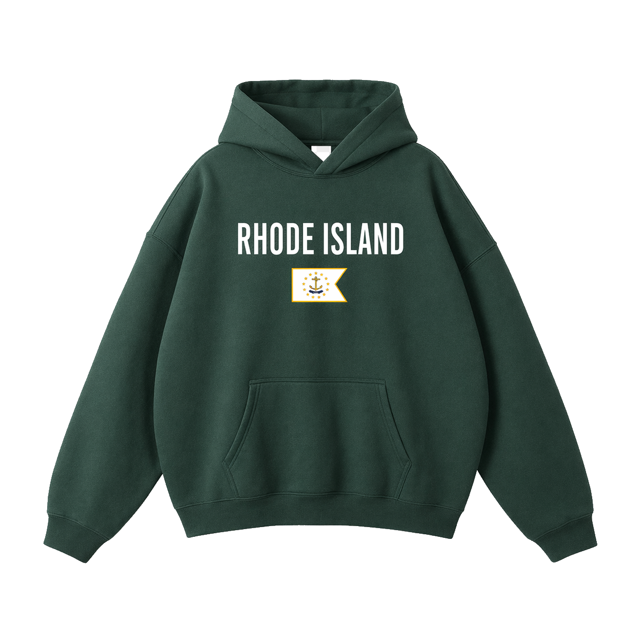 Collection 7 Rhode Island Oversize Fleeced Hoodie - Eden Green front