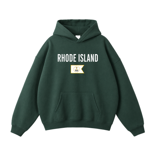 Collection 7 Rhode Island Oversize Fleeced Hoodie - Eden Green front