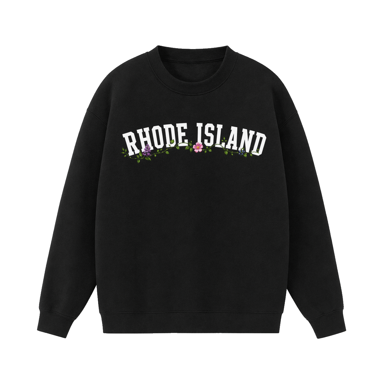 Collection 10 Rhode Island Essential Heavyweight Crewneck Sweatshirt - Black front
