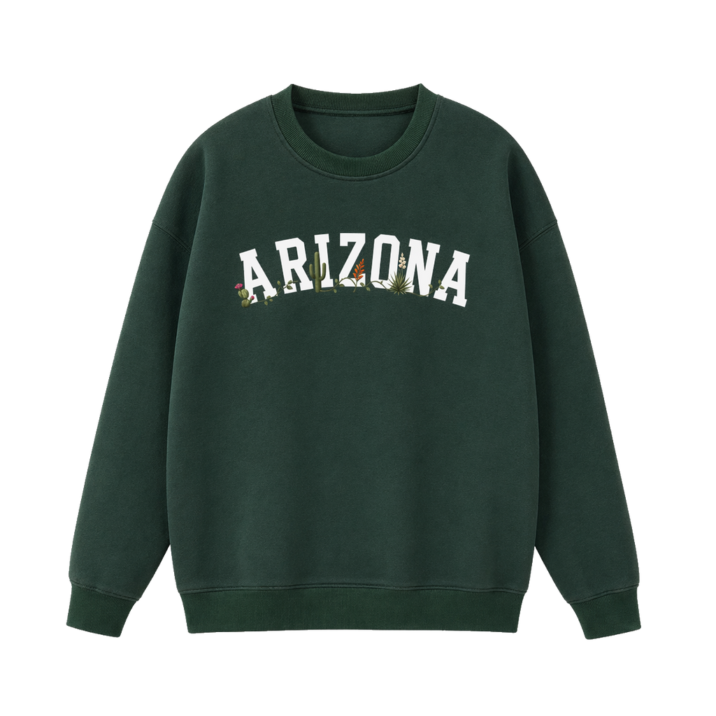 Collection 10 Arizona Essential Heavyweight Crewneck Sweatshirt - Dark Green front