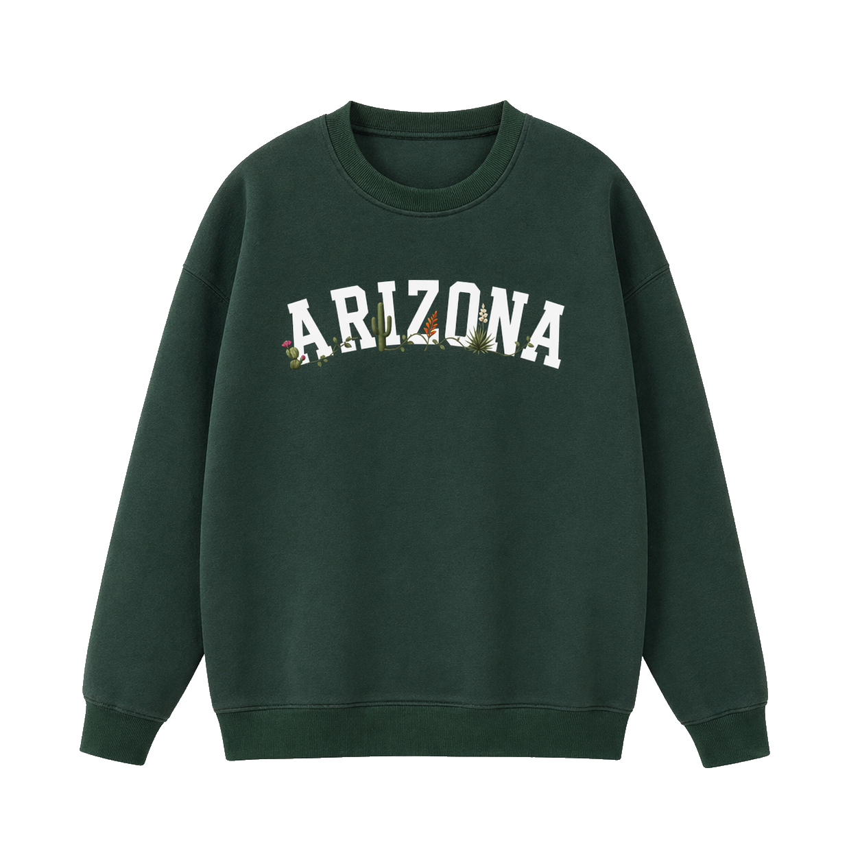 Collection 10 Arizona Essential Heavyweight Crewneck Sweatshirt - Dark Green front