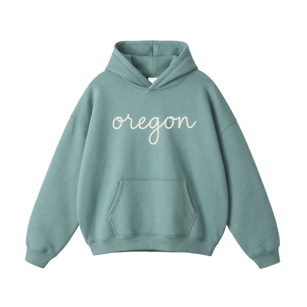 Collection 3 Oregon Oversize Fleeced Hoodie - Medium Green front