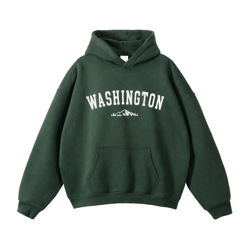 Collection 9 Washington Oversize Fleeced Hoodie - Eden Green front