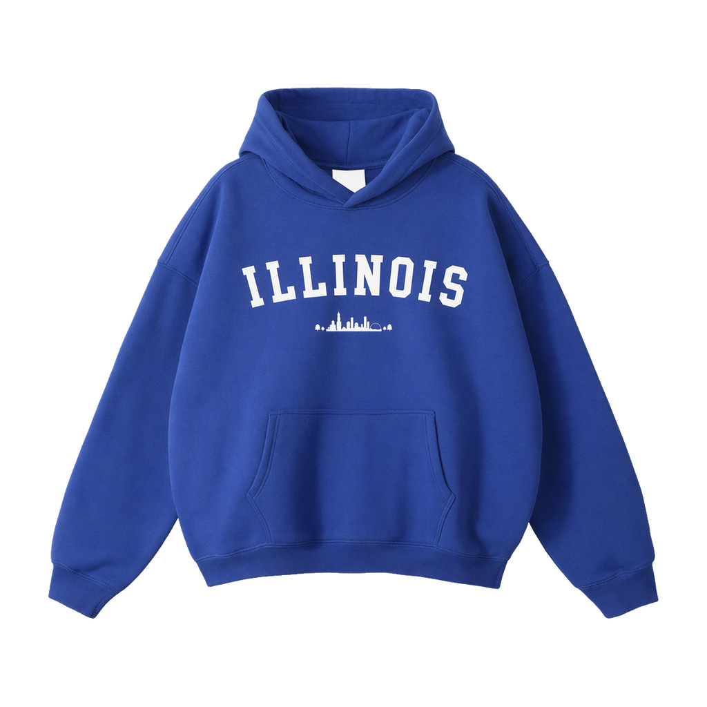 Collection 9 Illinois Oversize Fleeced Hoodie - Klein Blue front
