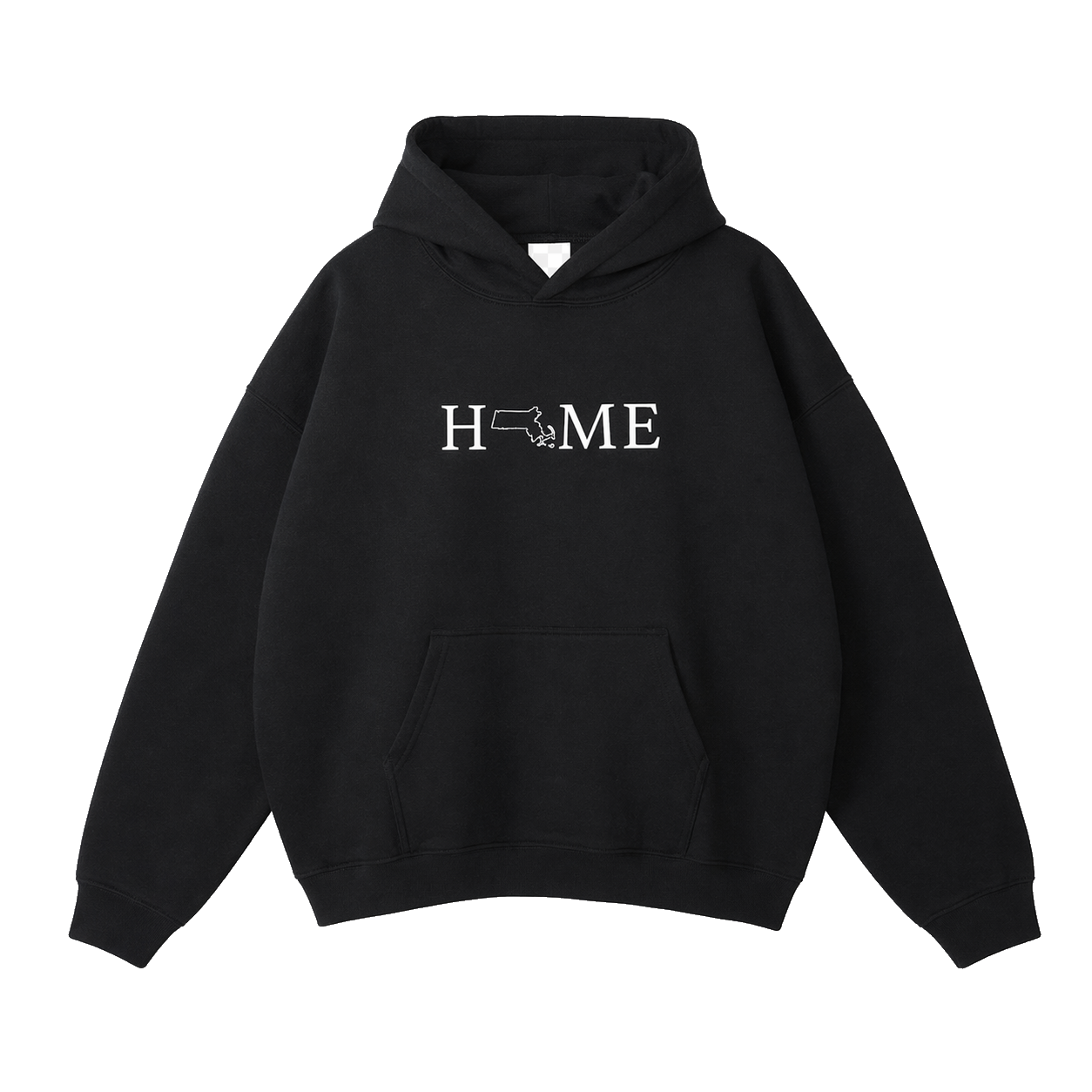 Collection 5 Massachusetts Oversize Fleeced Hoodie - Black front