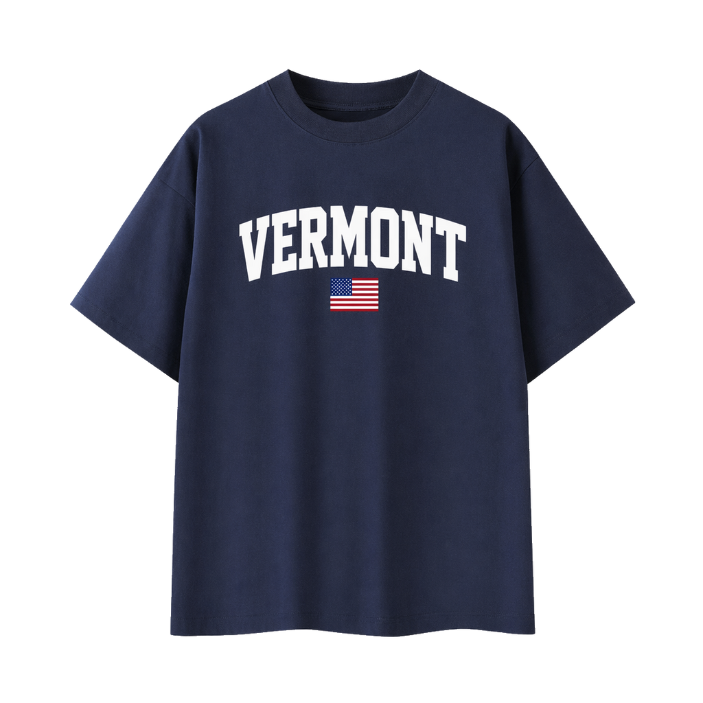 Collection 2 Vermont Essential Cotton T-Shirt - Navy Blue front