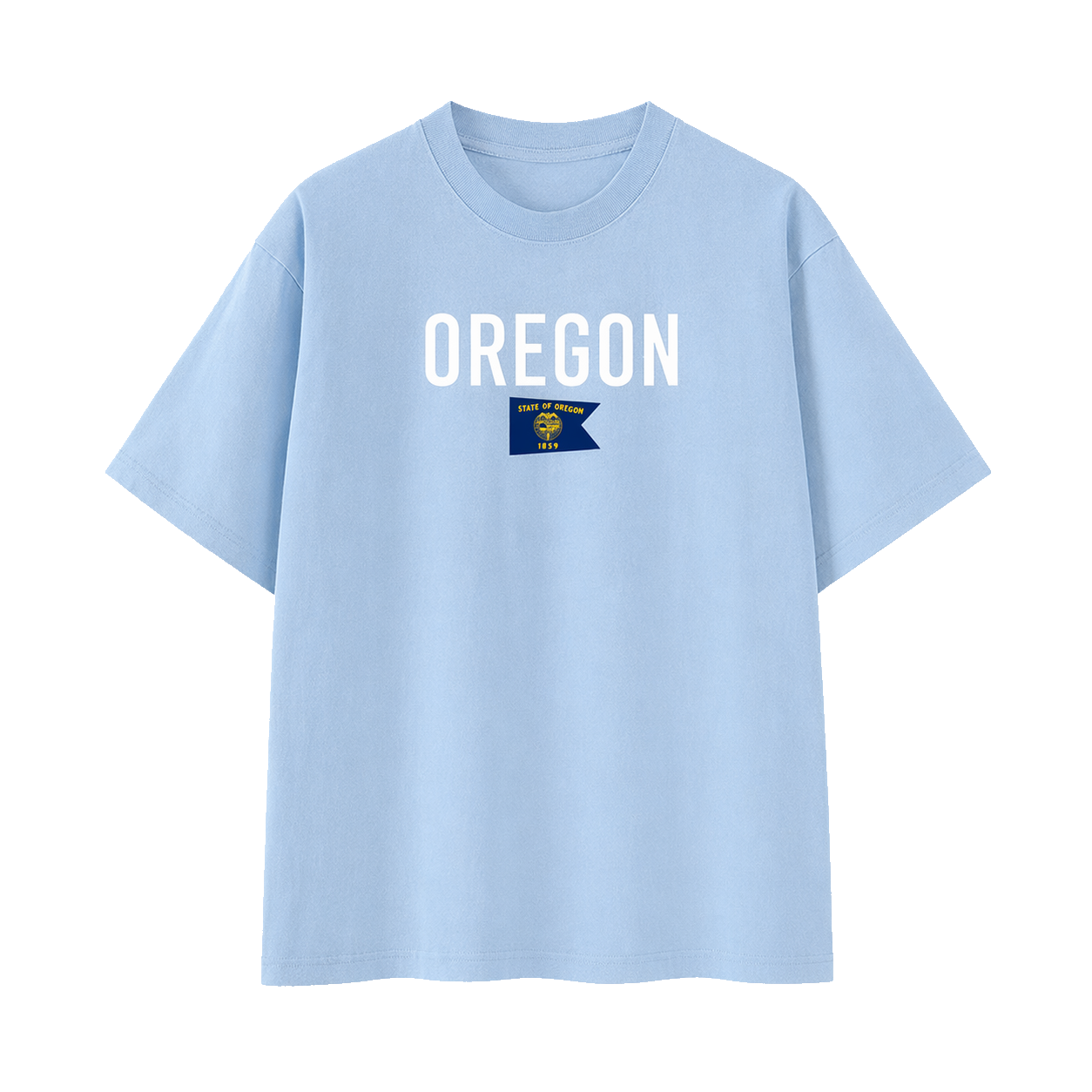 Collection 7 Oregon Essential Cotton T-Shirt - Light Blue front