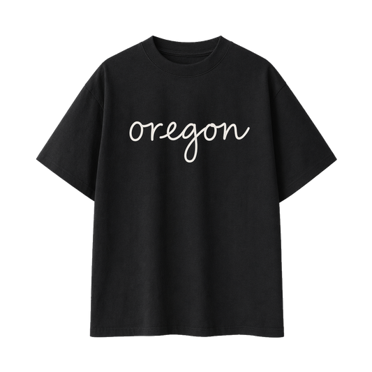 Collection 3 Oregon Essential Cotton T-Shirt - Black front