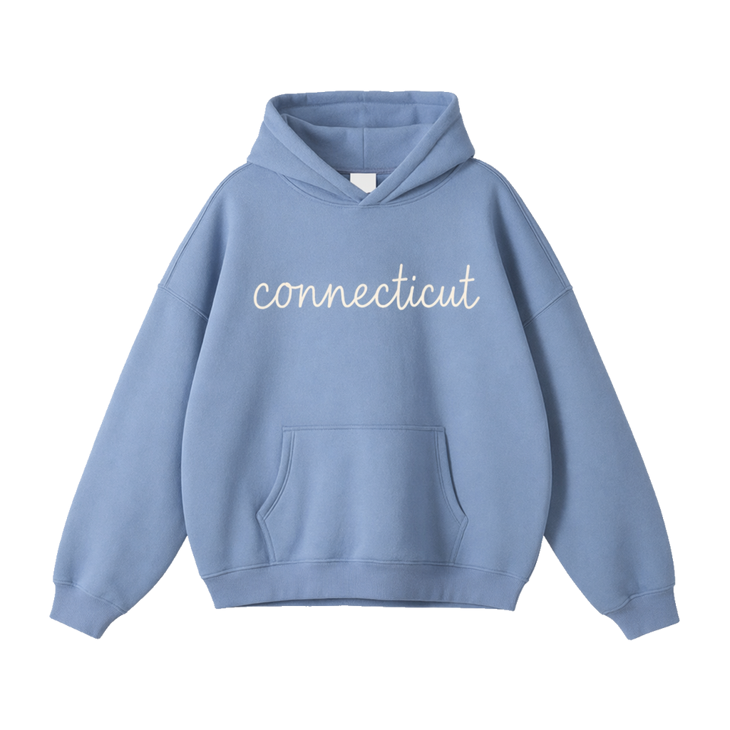 Collection 3 Connecticut Oversize Fleeced Hoodie - Medium Blue front