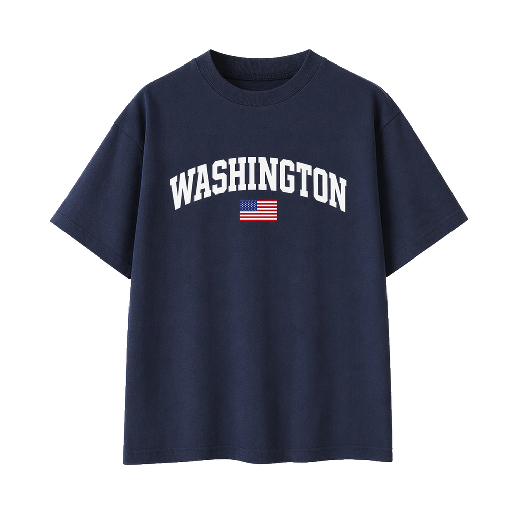 Collection 2 Washington Essential Cotton T-Shirt - Navy Blue front