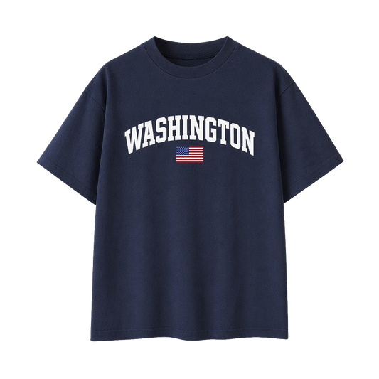 Collection 2 Washington Essential Cotton T-Shirt - Navy Blue front