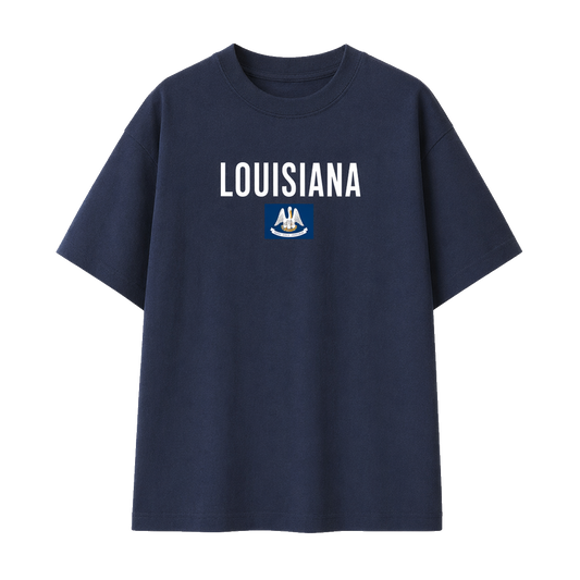 Collection 7 Louisiana Essential Cotton T-Shirt - Navy Blue front