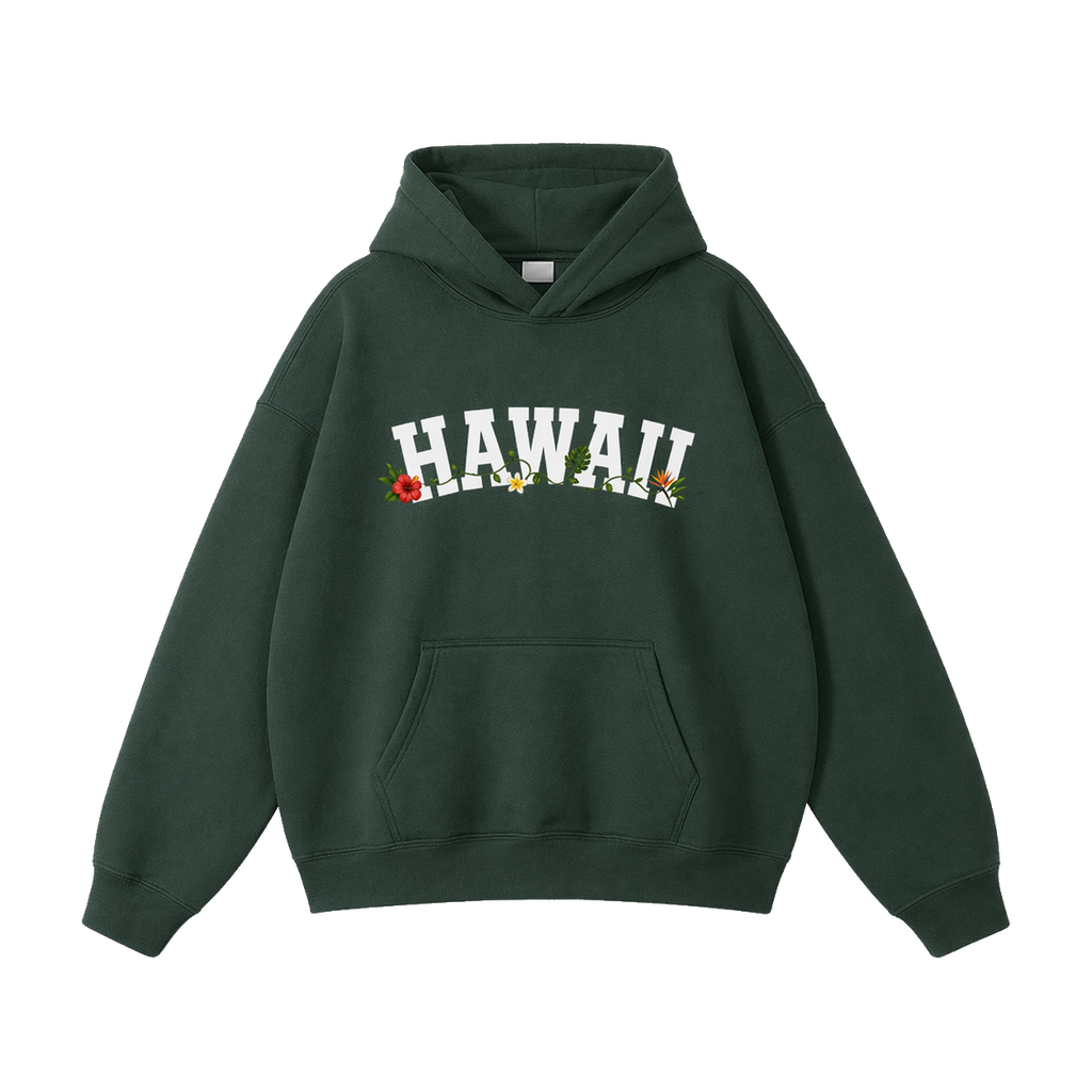 Collection 10 Hawaii Oversize Fleeced Hoodie - Eden Green front