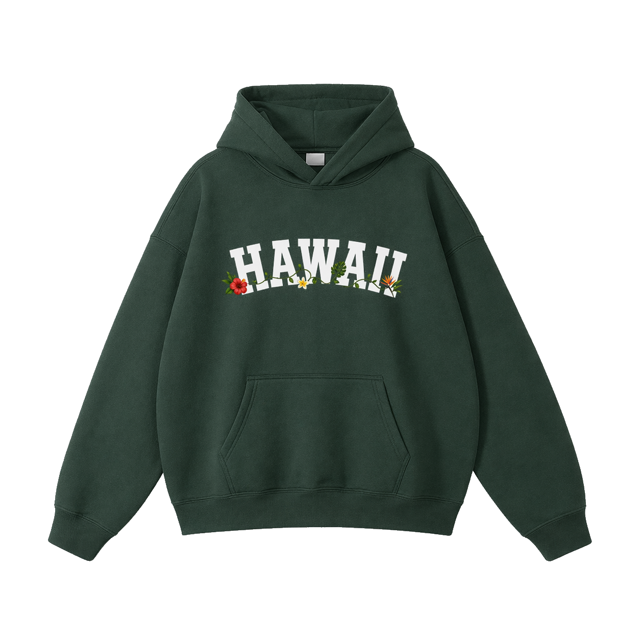 Collection 10 Hawaii Oversize Fleeced Hoodie - Eden Green front