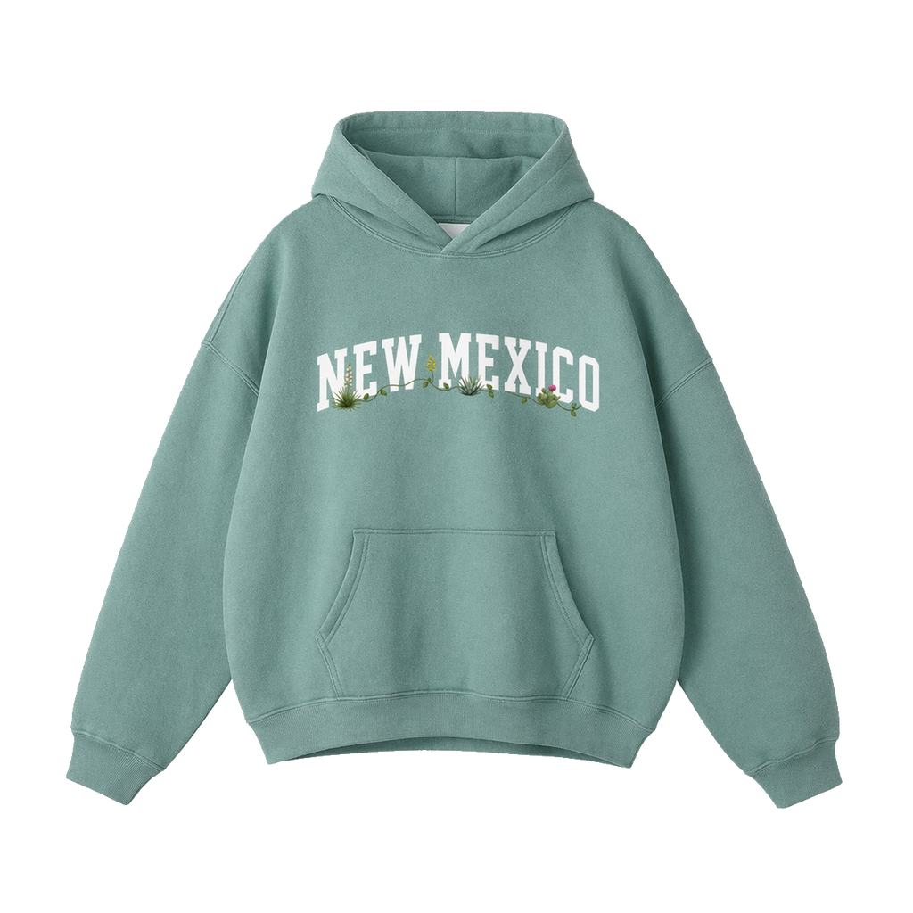 Collection 10 New Mexico Oversize Fleeced Hoodie - Medium Green front