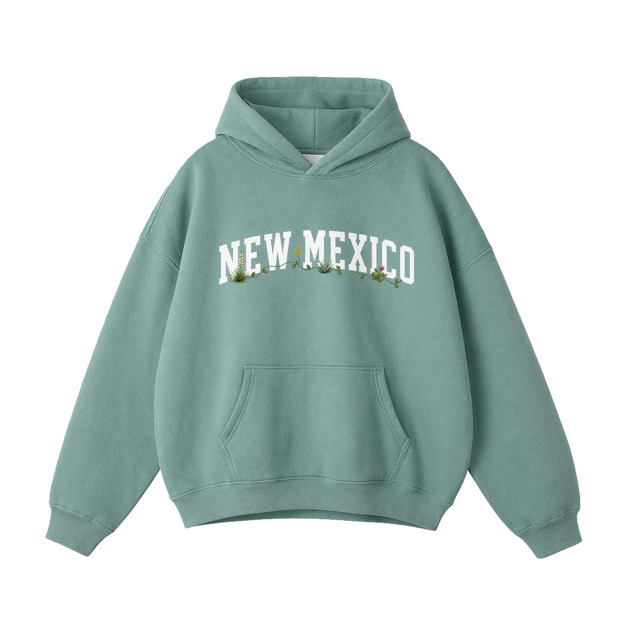 Collection 10 New Mexico Oversize Fleeced Hoodie - Medium Green front