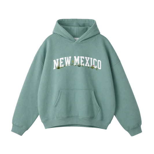 Collection 10 New Mexico Oversize Fleeced Hoodie - Medium Green front