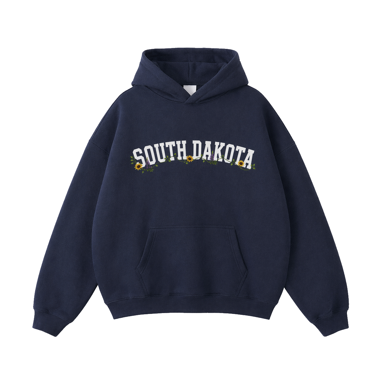Collection 10 South Dakota Oversize Fleeced Hoodie - Navy Blue front