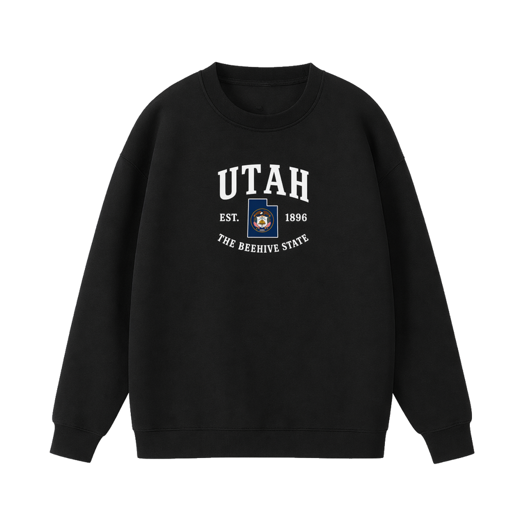 Collection 8 Utah Essential Heavyweight Crewneck Sweatshirt - Black front