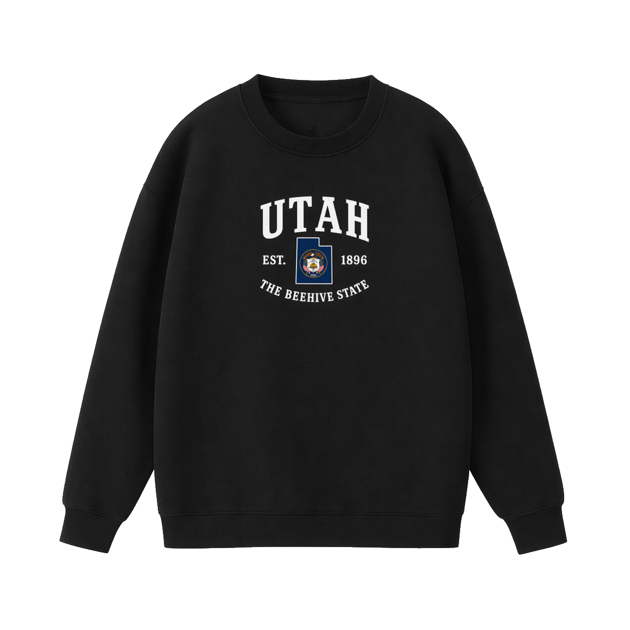 Collection 8 Utah Essential Heavyweight Crewneck Sweatshirt - Black front