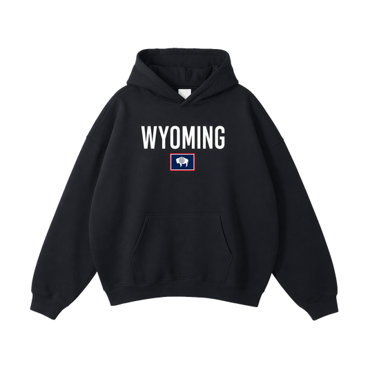 Collection 7 Wyoming Oversize Fleeced Hoodie - Black front