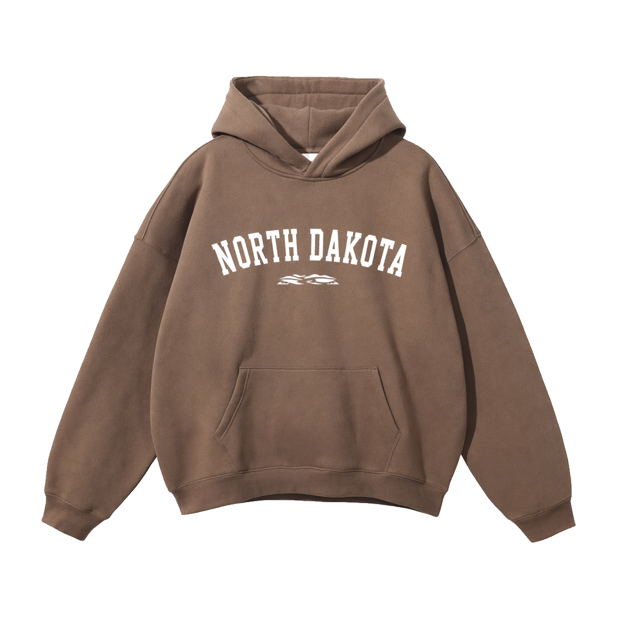 Collection 9 North Dakota Oversize Fleeced Hoodie - Brown front