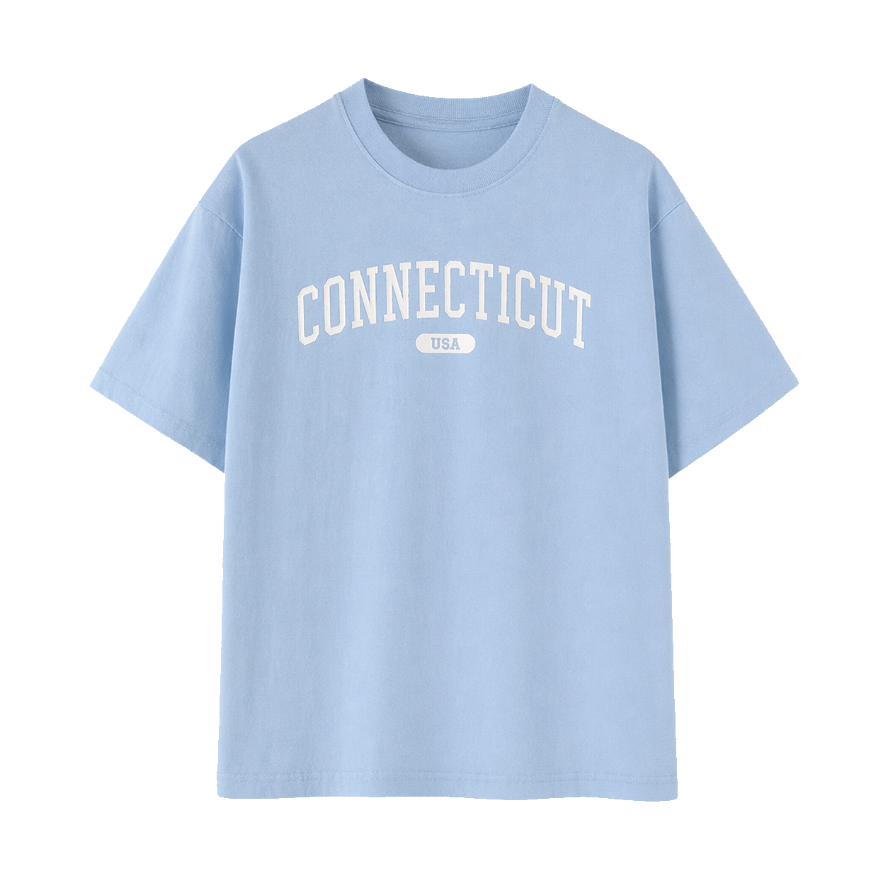 Collection 4 Connecticut Essential Cotton T-Shirt - Light Blue front