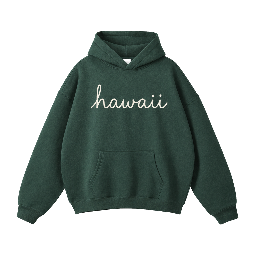 Collection 3 Hawaii Oversize Fleeced Hoodie - Eden Green front