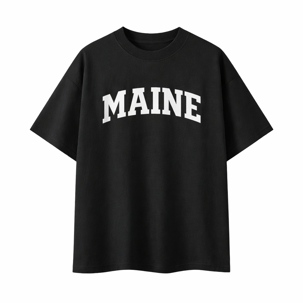 Collection 1 Maine Essential Cotton T-Shirt - Black front