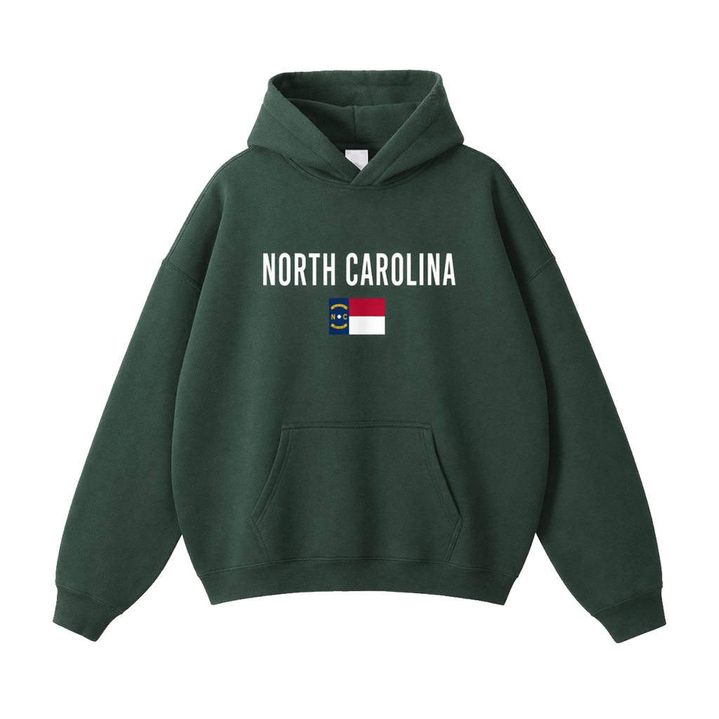 Collection 7 North Carolina Oversize Fleeced Hoodie - Eden Green front
