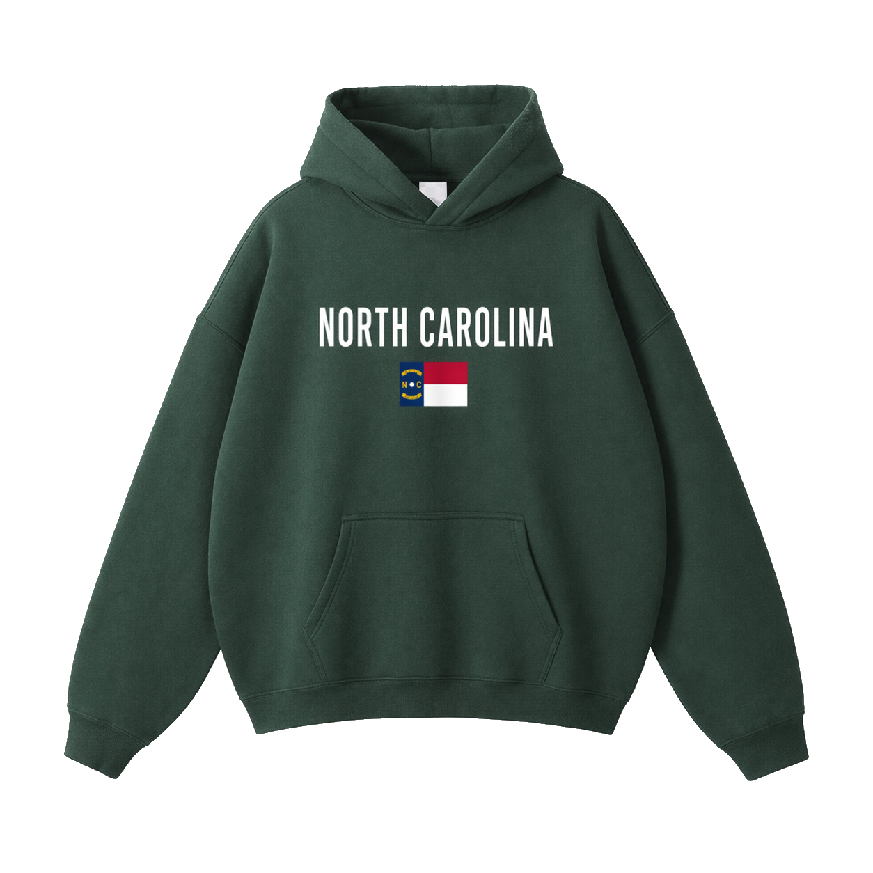 Collection 7 North Carolina Oversize Fleeced Hoodie - Eden Green front