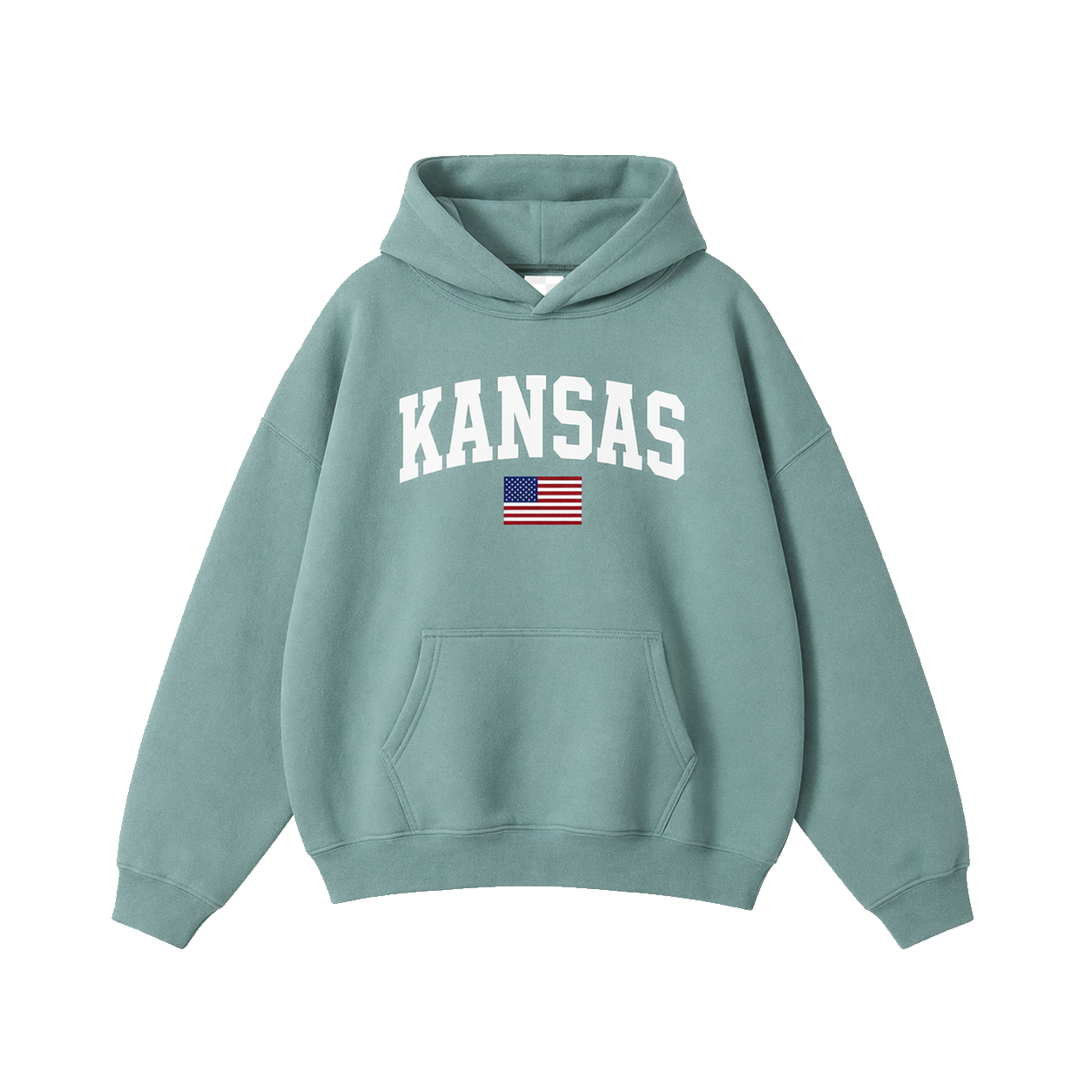Collection 2 Kansas Oversize Fleeced Hoodie - Medium Green front