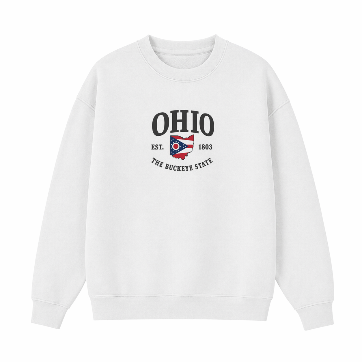 Collection 8 Ohio Essential Heavyweight Crewneck Sweatshirt - White front