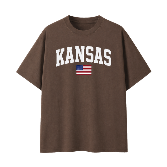 Collection 2 Kansas Essential Cotton T-Shirt - Coffee front