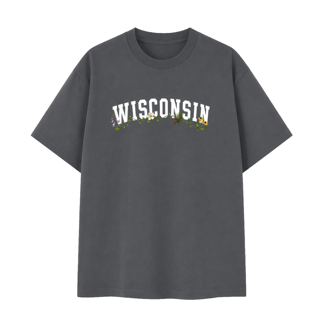 Collection 10 Wisconsin Essential Cotton T-Shirt - Dark Gray front