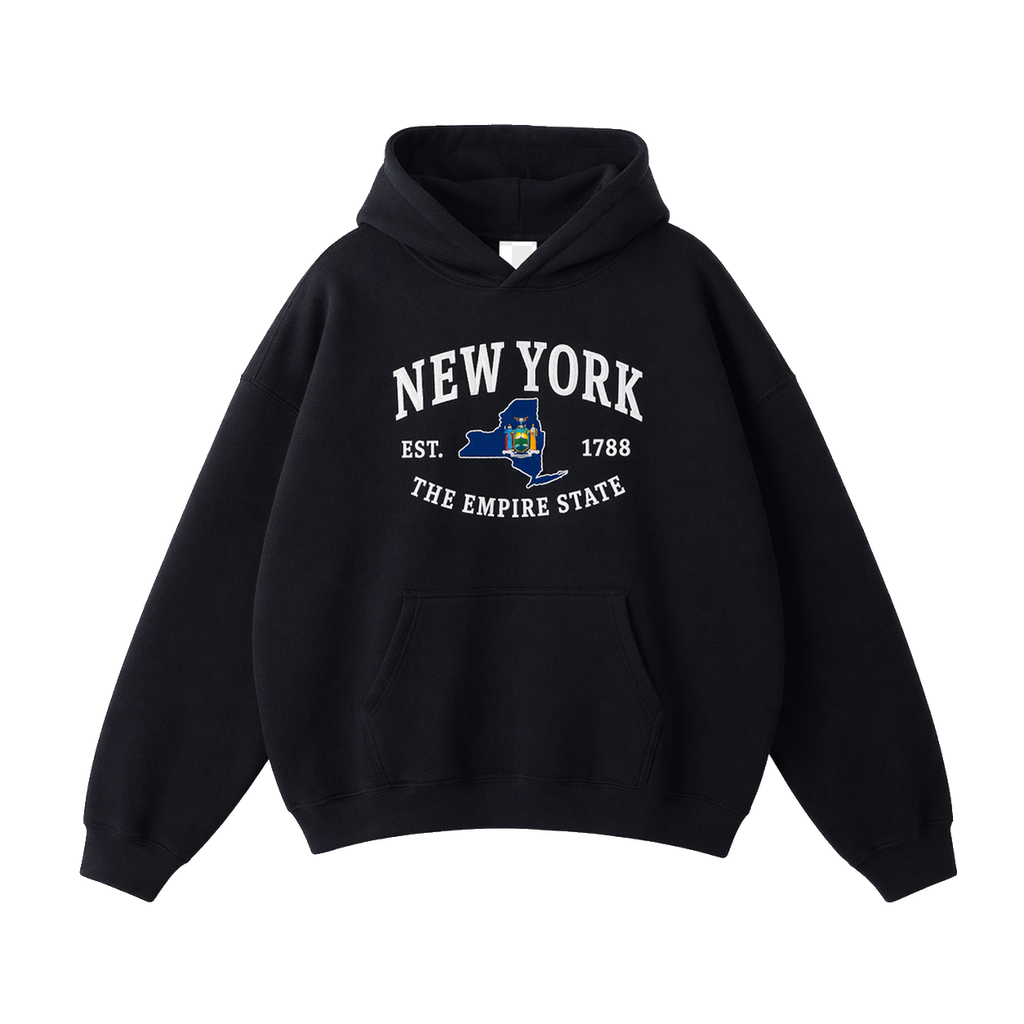 Collection 8 New York Oversize Fleeced Hoodie - Black front